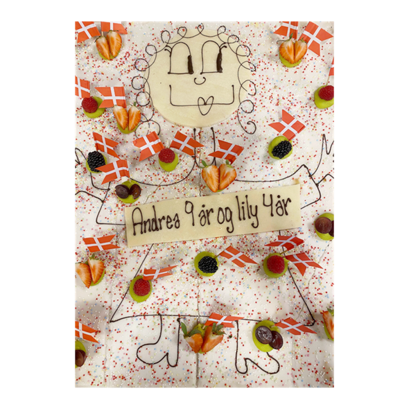 Hindbærsnitte kagemand